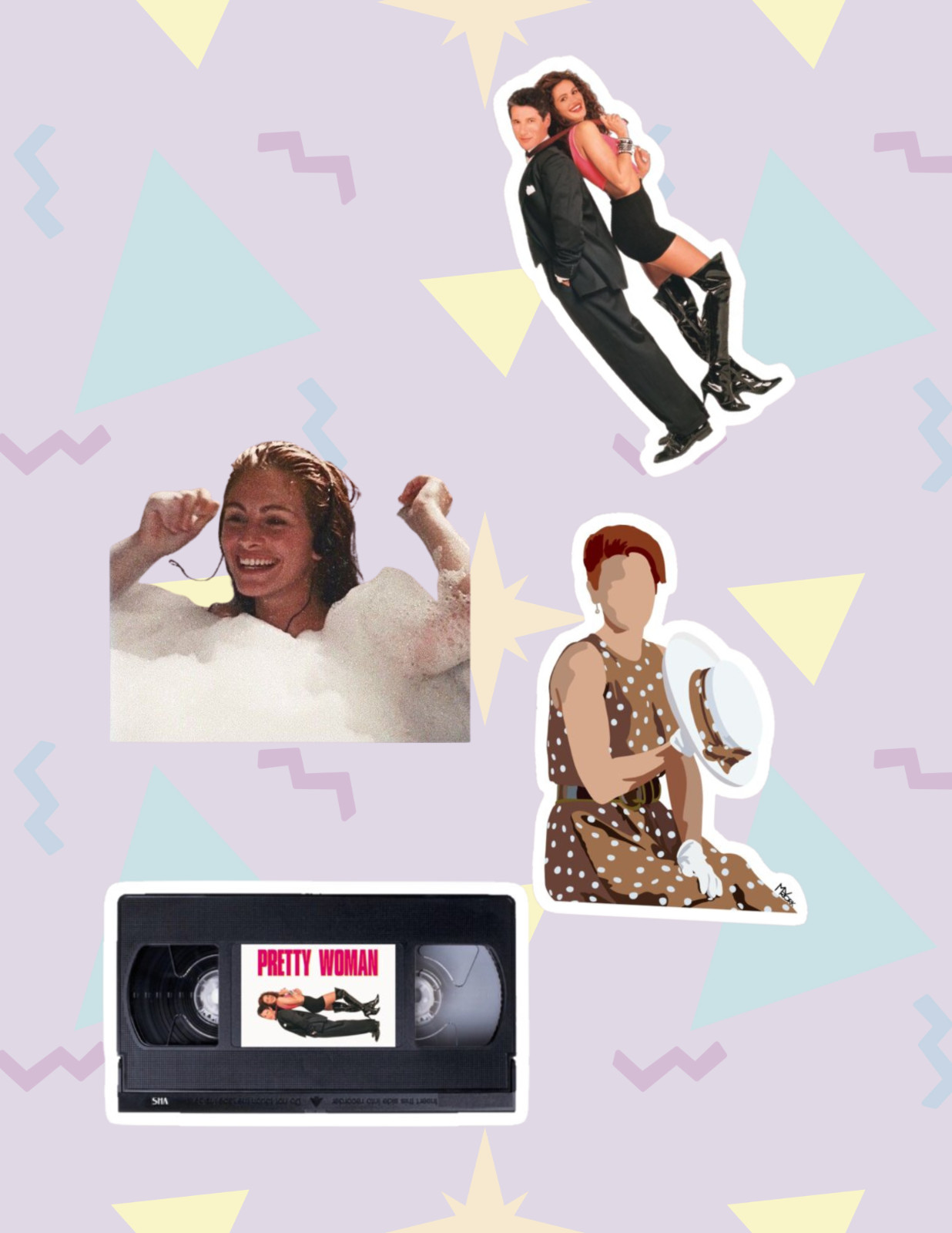 Pretty Woman 90's Movie 4pc Sticker Pack