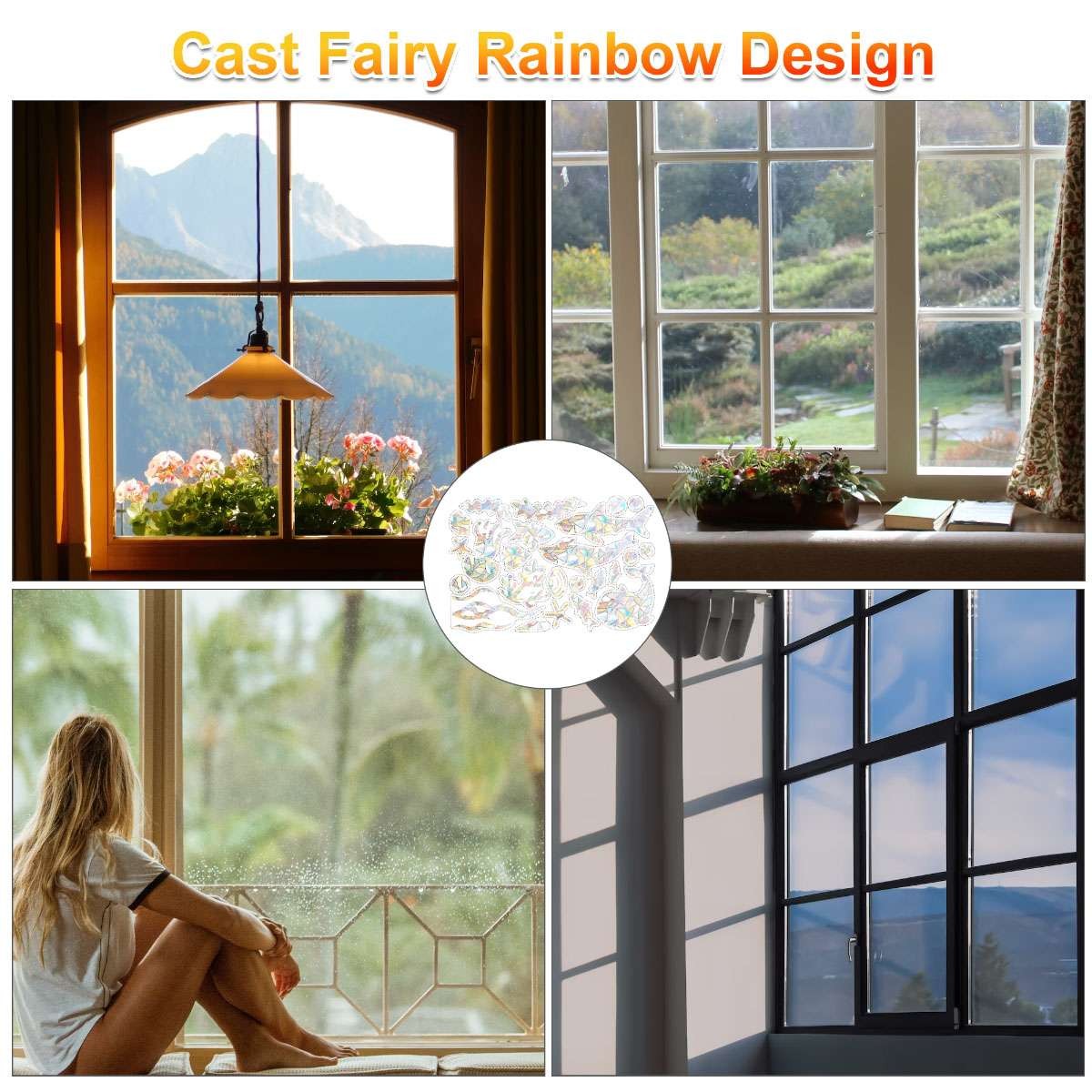PVC Hummingbird Window Clings Anti Collision Window Decals Static Deter Birds
