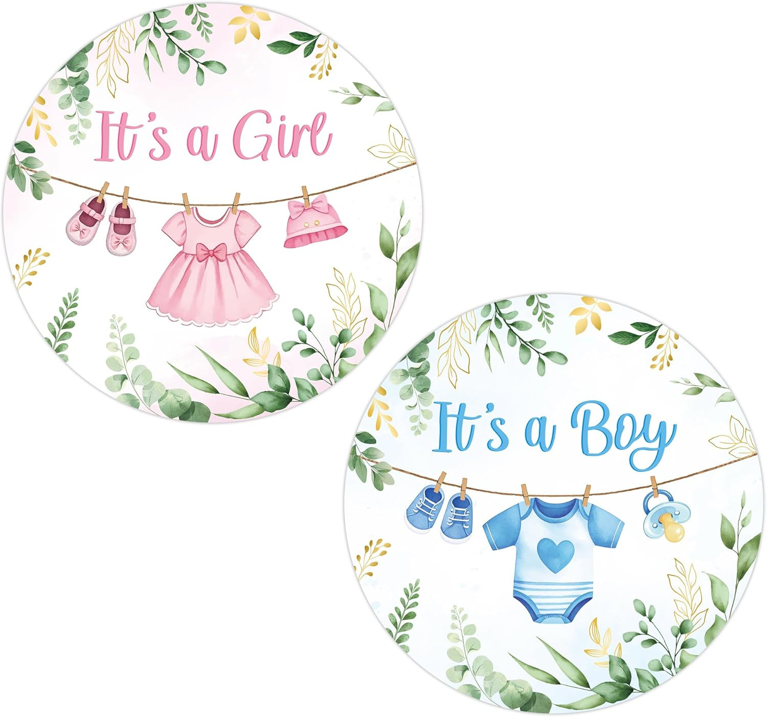 500Pcs Pink or Blue Gender Reveal Stickers – 2 Inch Cowboy Boots Bow Labels
