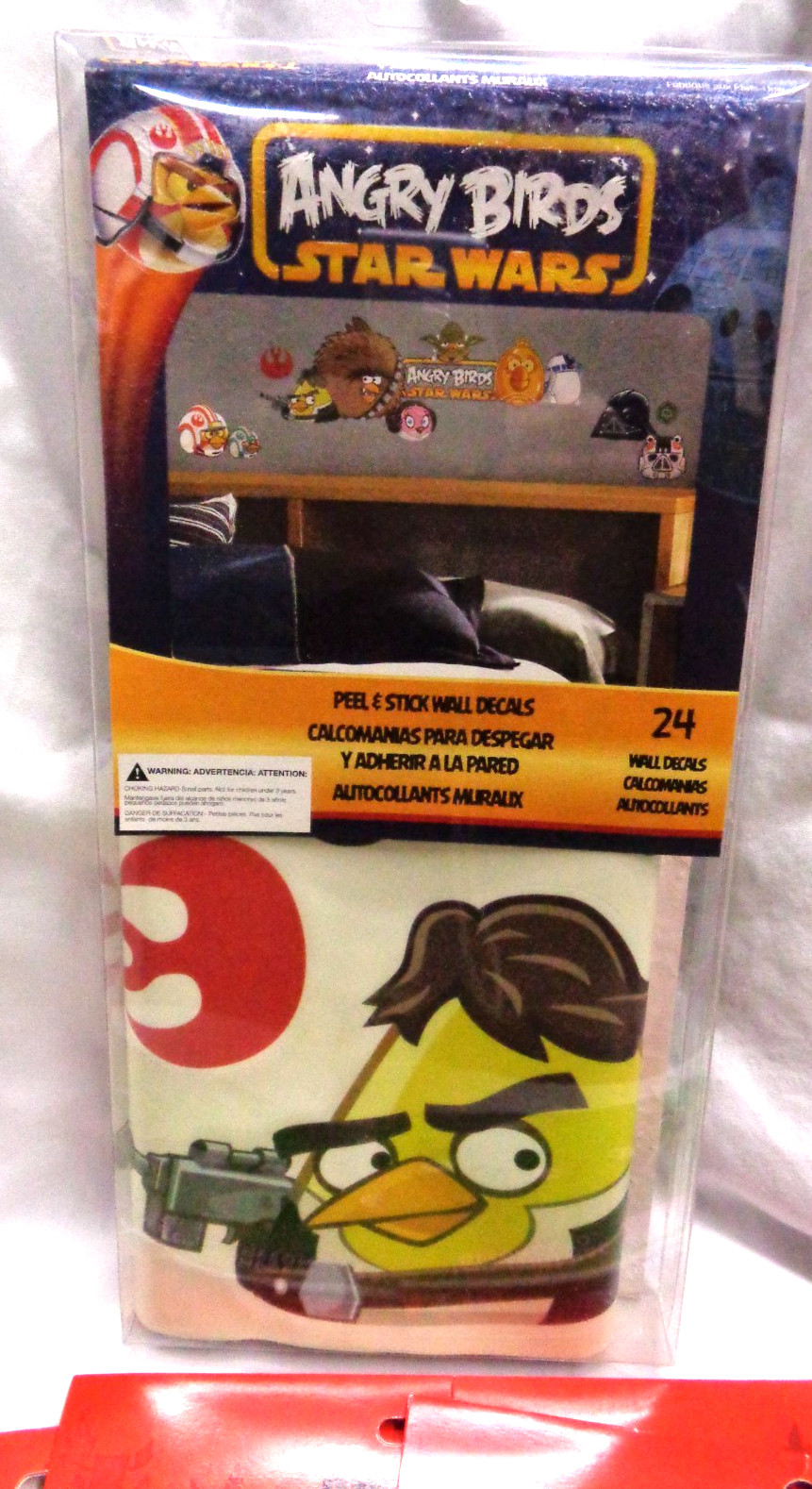 Lot/4 Pkgs ANGRY BIRDS STAR WARS Peel & Stick Wall Decals + PARTY LOOT BAGS