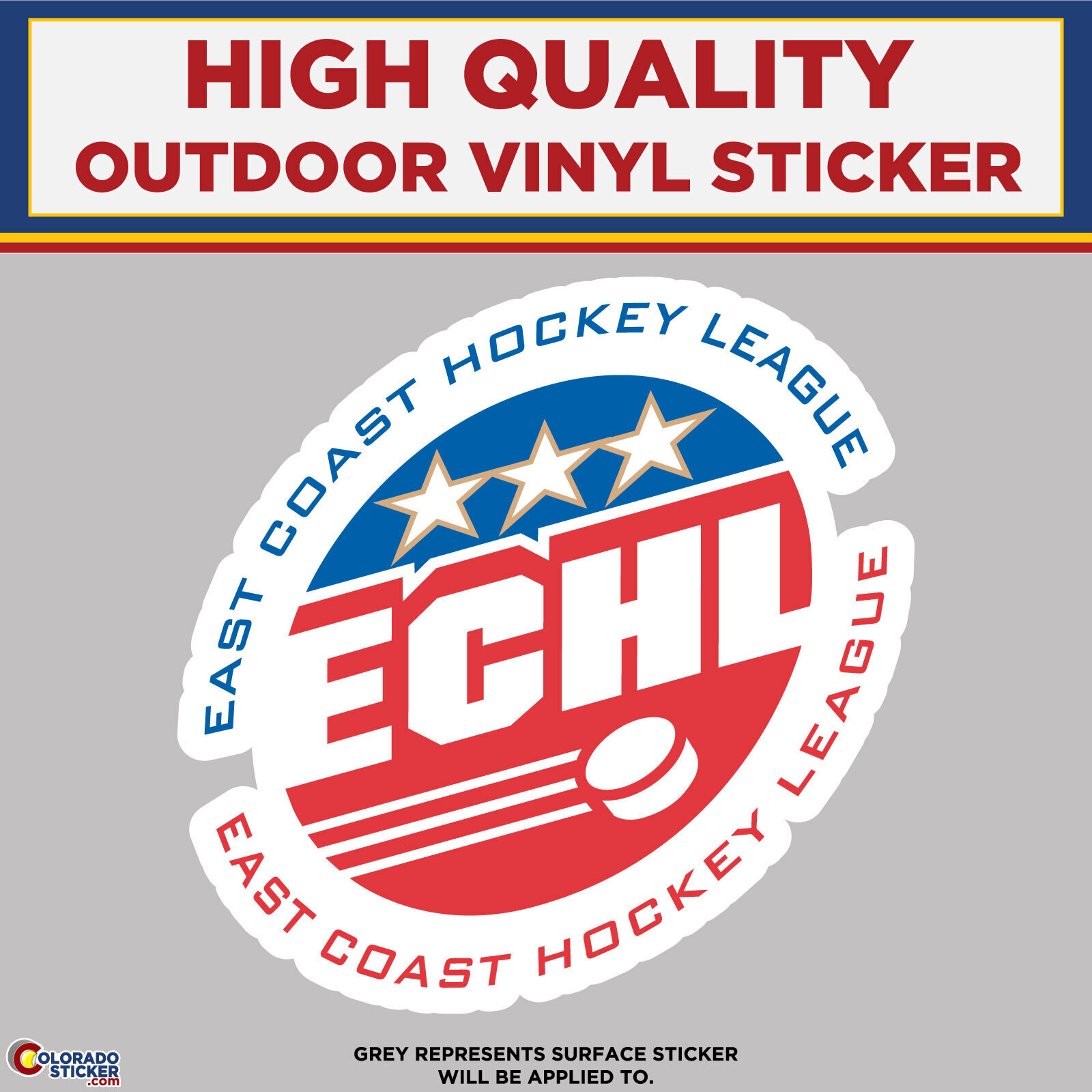 East Coast Hockey League ECHL, High Quality Vinyl Stickers