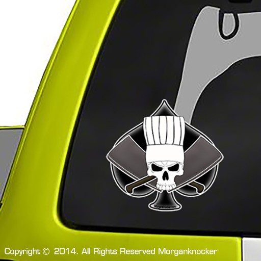 Chef Skull Decals for your favorite chef or cook – 2 Stickers 5" wide