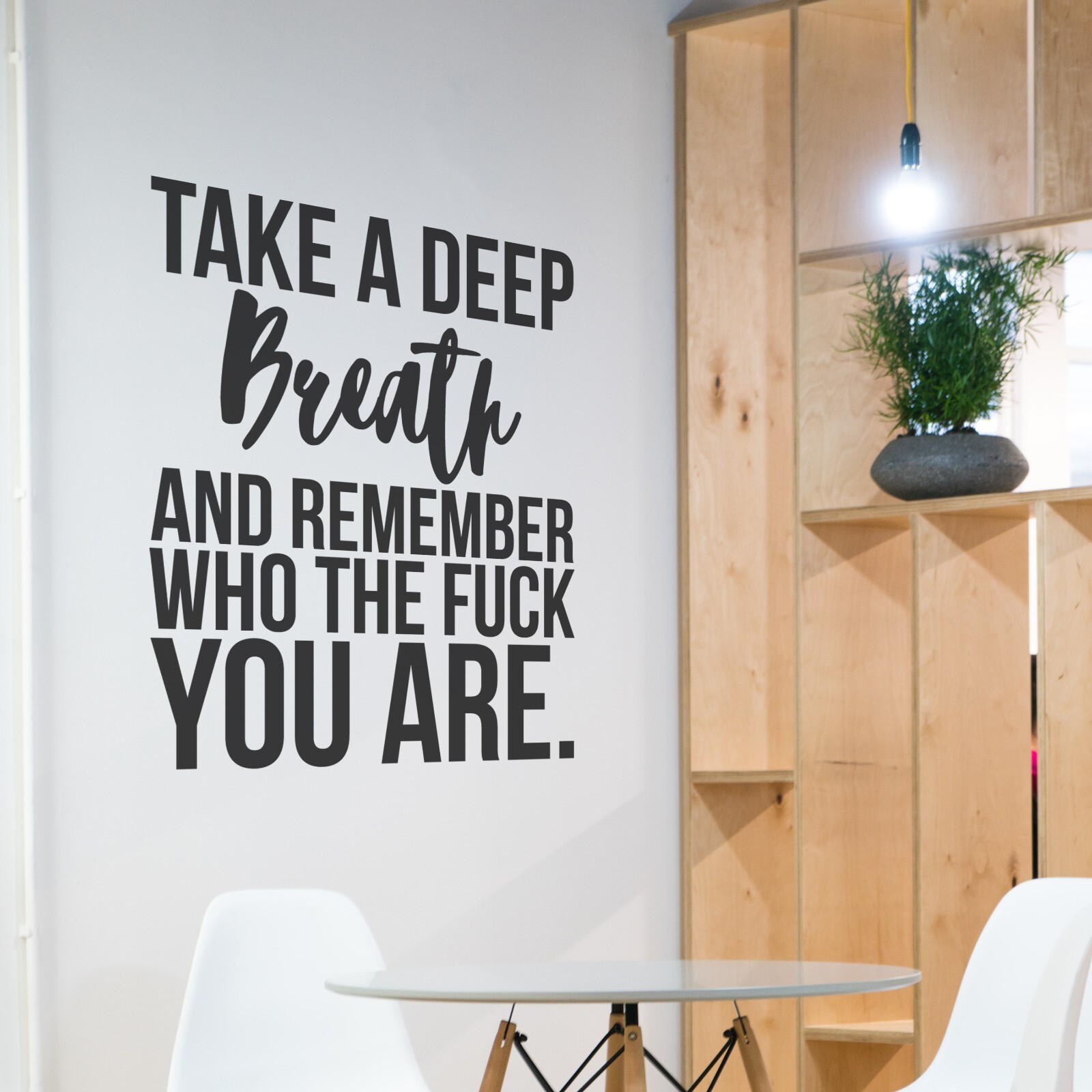 Take a Deep Breath Inspirational Motivational Wall Decal Quote Sticker Gym Decor