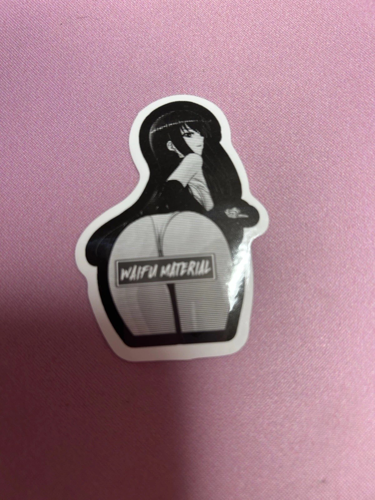 black and white waifu lewd stickers #6