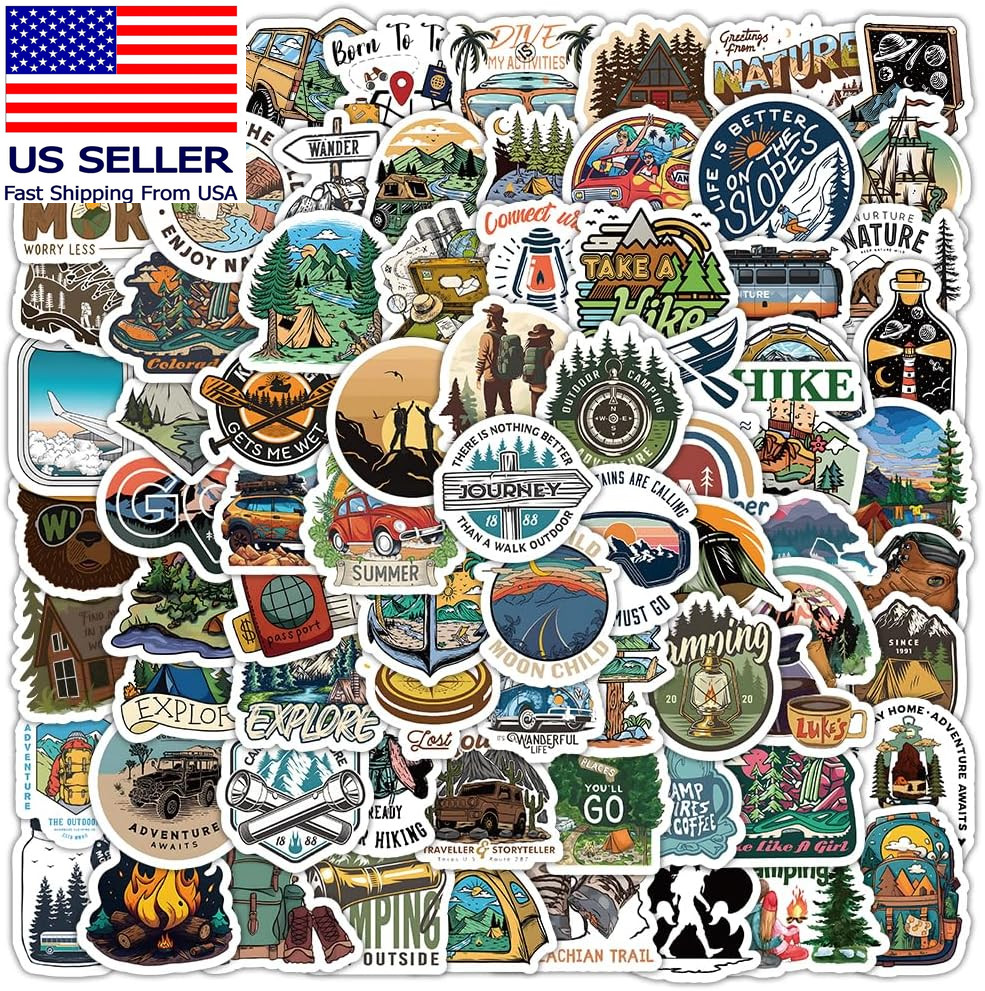 100 Pcs World Travel Stickers Set Cityscape Aesthetic Travel Map Sticker Vinyl W