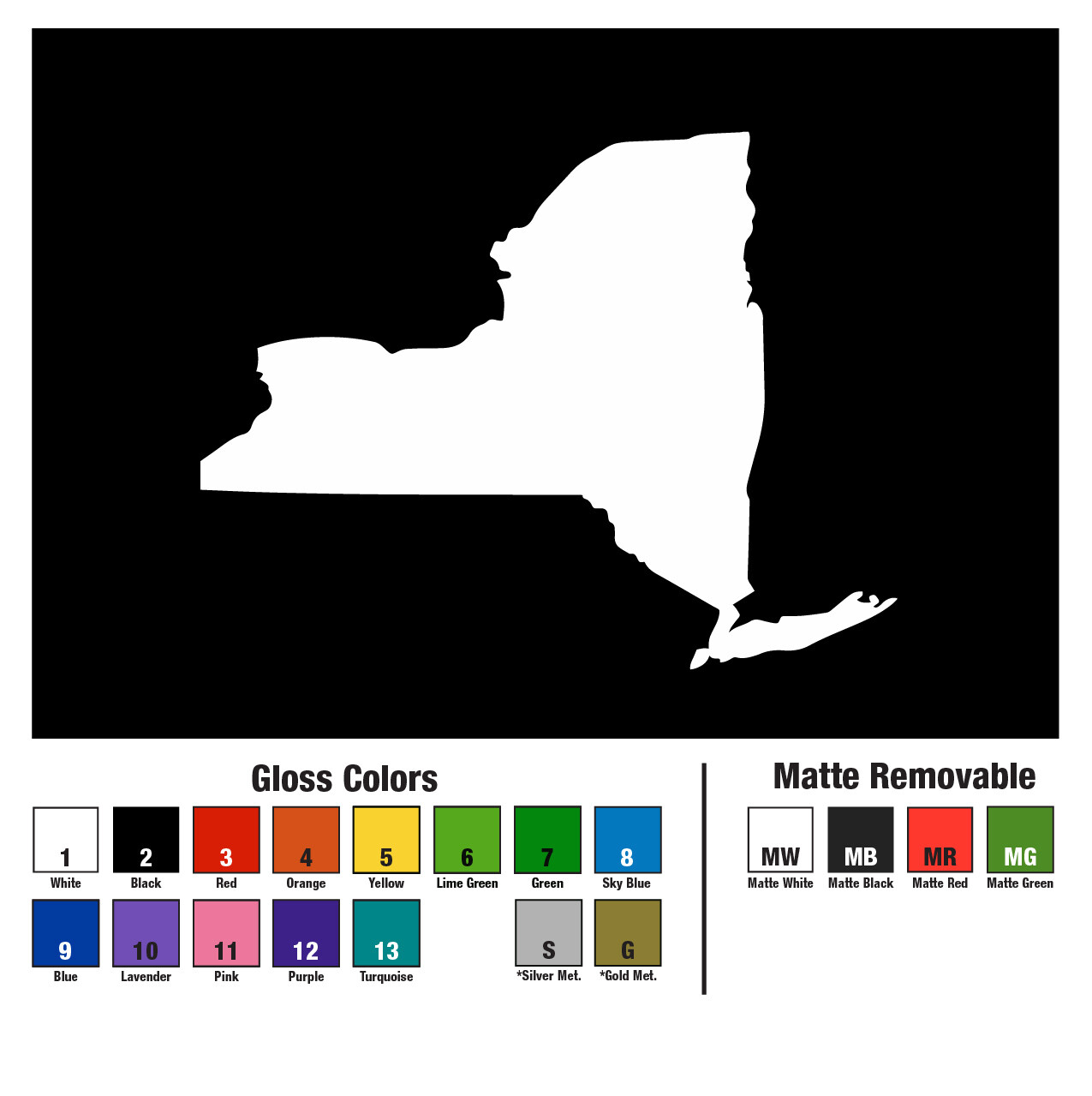 4" New York State Outline Decal Sticker Car Decor United States NY NYC USA Vacay