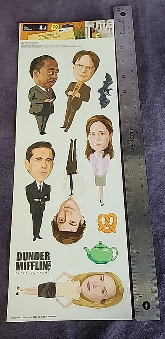 The Office Dunder Mifflin 10 Wall Decals Removable Restick Stickers Lot of 5