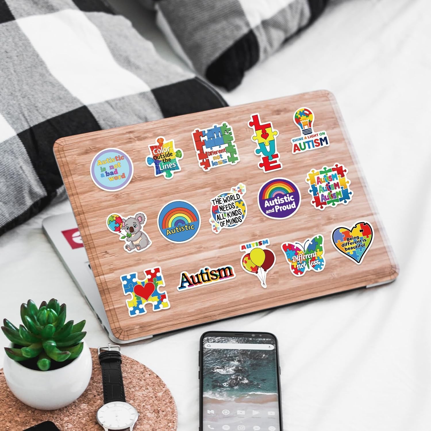Autism Stickers for Kids Teens Adults 50Pcs Autism Awareness Waterproof Vinyl De