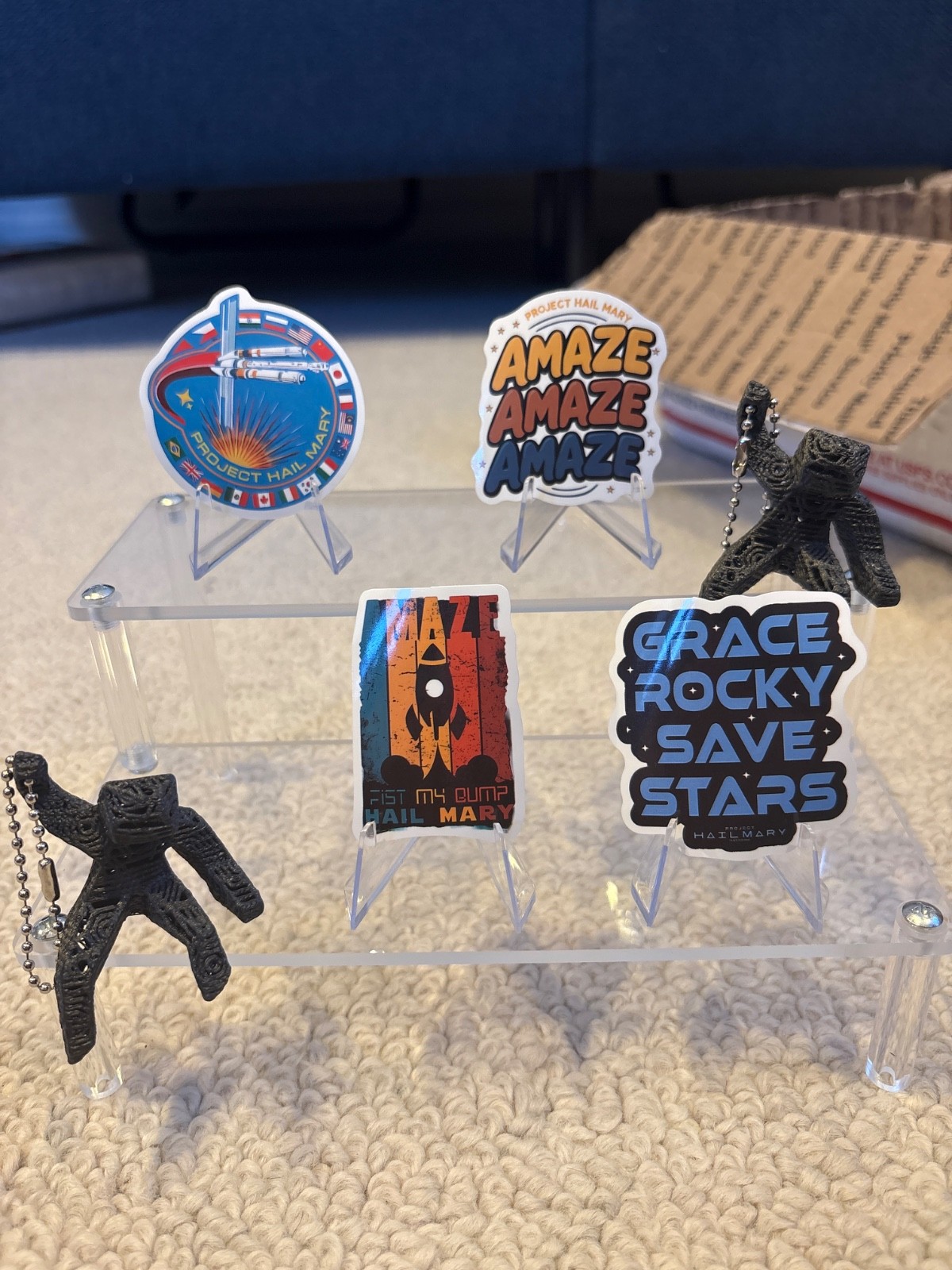 Project Hail Mary Andy Weir Sticker and Keychain Merch Lot!