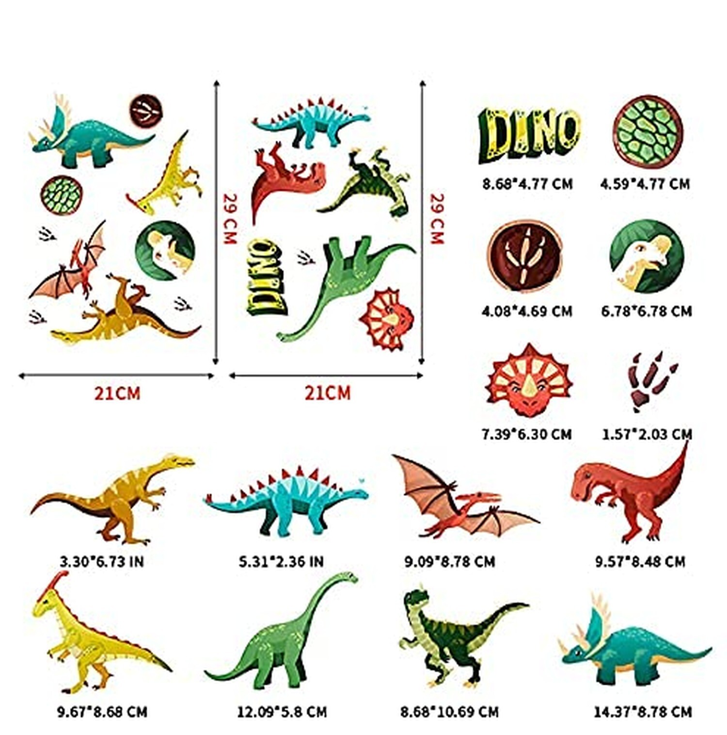 Alnicov 17 PCS Wall Stickers,Glowing in Dark Dinosaur Wall Stickers,DIY Remov…
