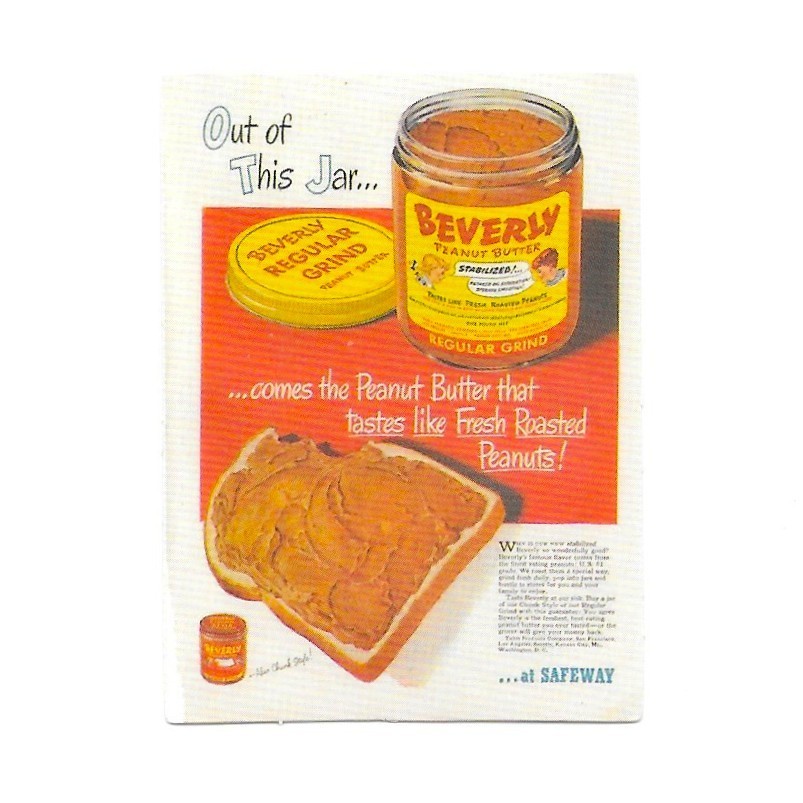 Beverly Peanut Butter Retro Advertisement Die Cut Vinyl Sticker Food Journal