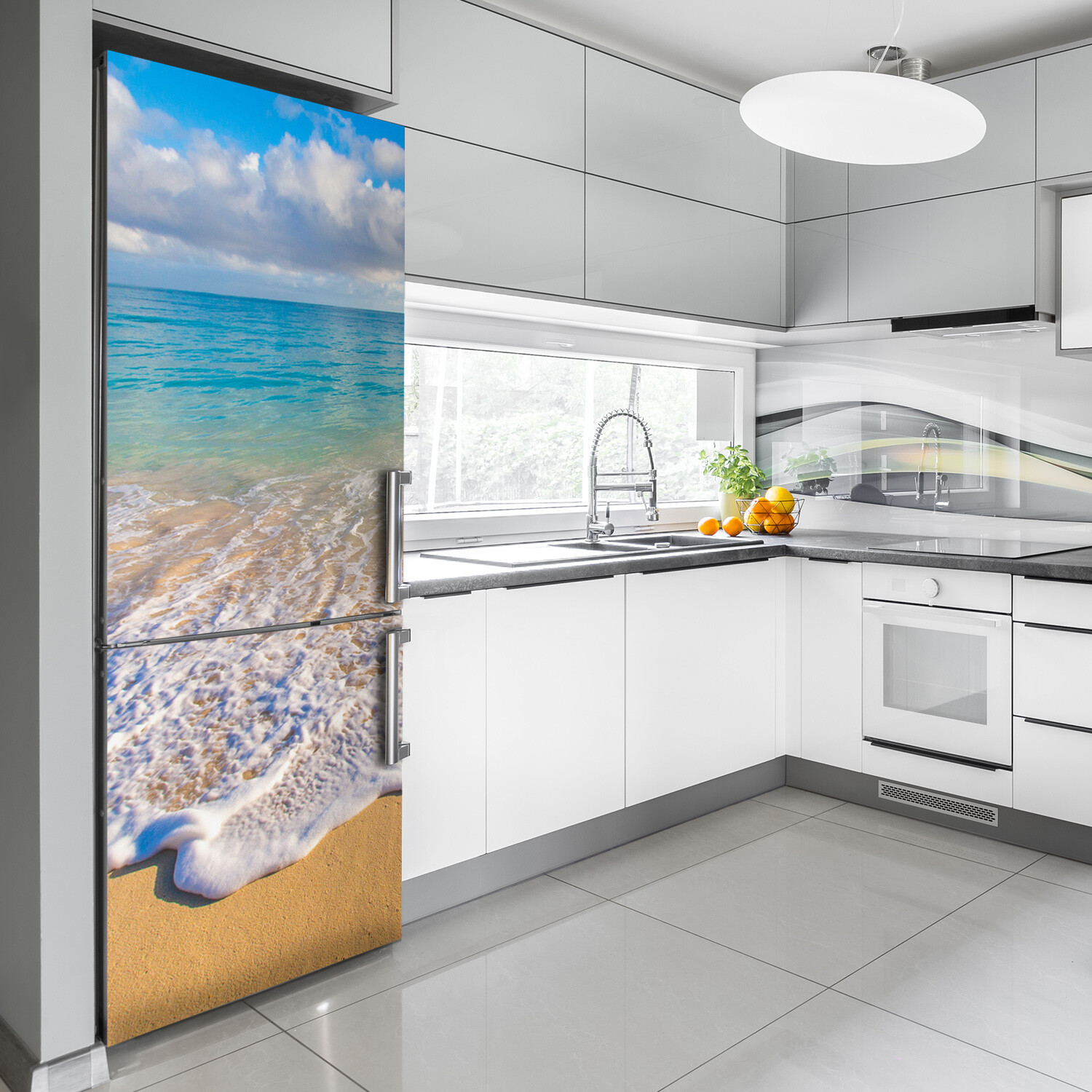 Self adhesive Fridge Magnet removable Peel & Stick Landscapes Tropical beach