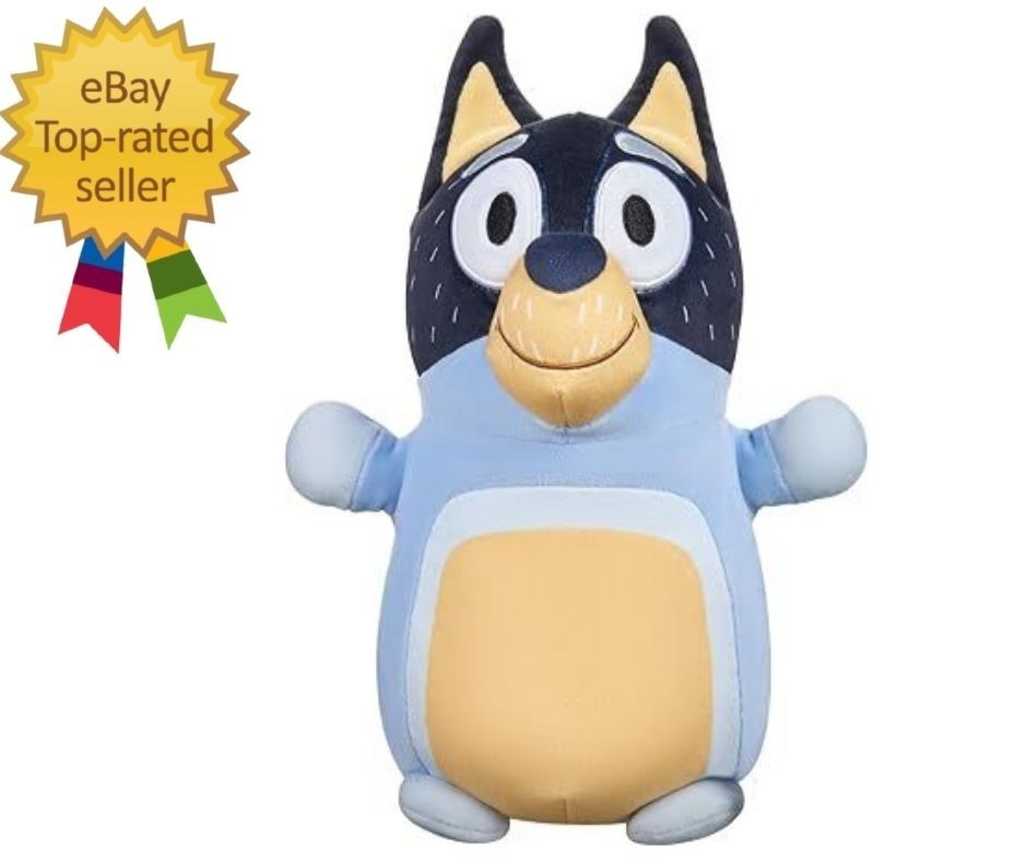 Squishmallows Original Bluey 10-Inch Bandit HugMees – Medium-Sized Ultrasoft Off