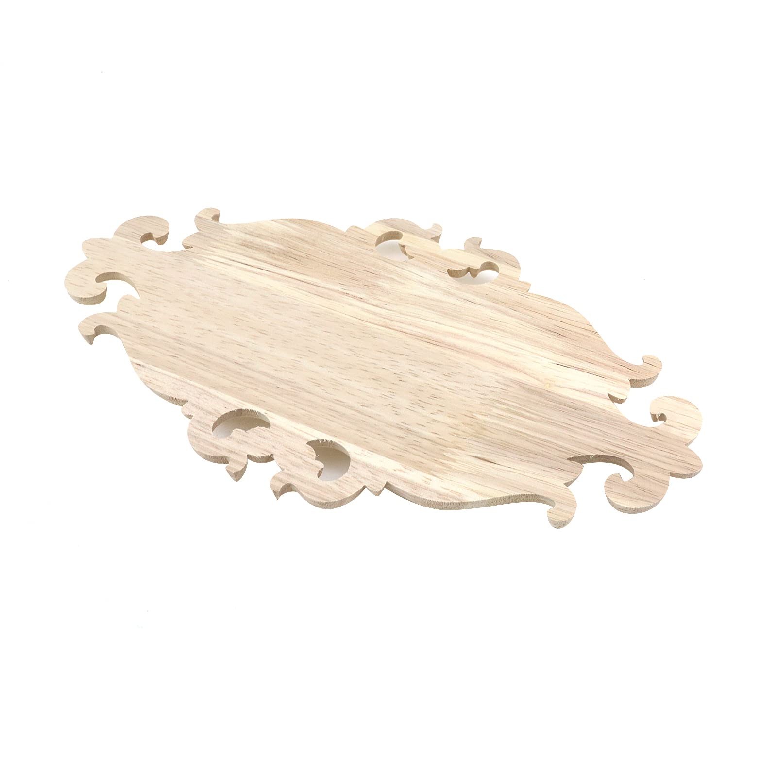 1-Pack Wood Carved Onlays Appliques,Oval Shaped Unpainted Solid Wood Carving …