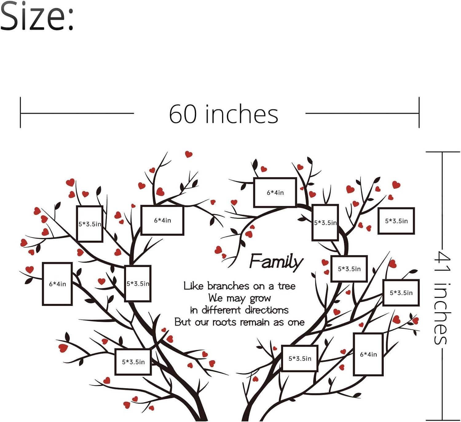 DecorSmart Love Family Tree Wall Decor Picture Frame Collage Multicolor