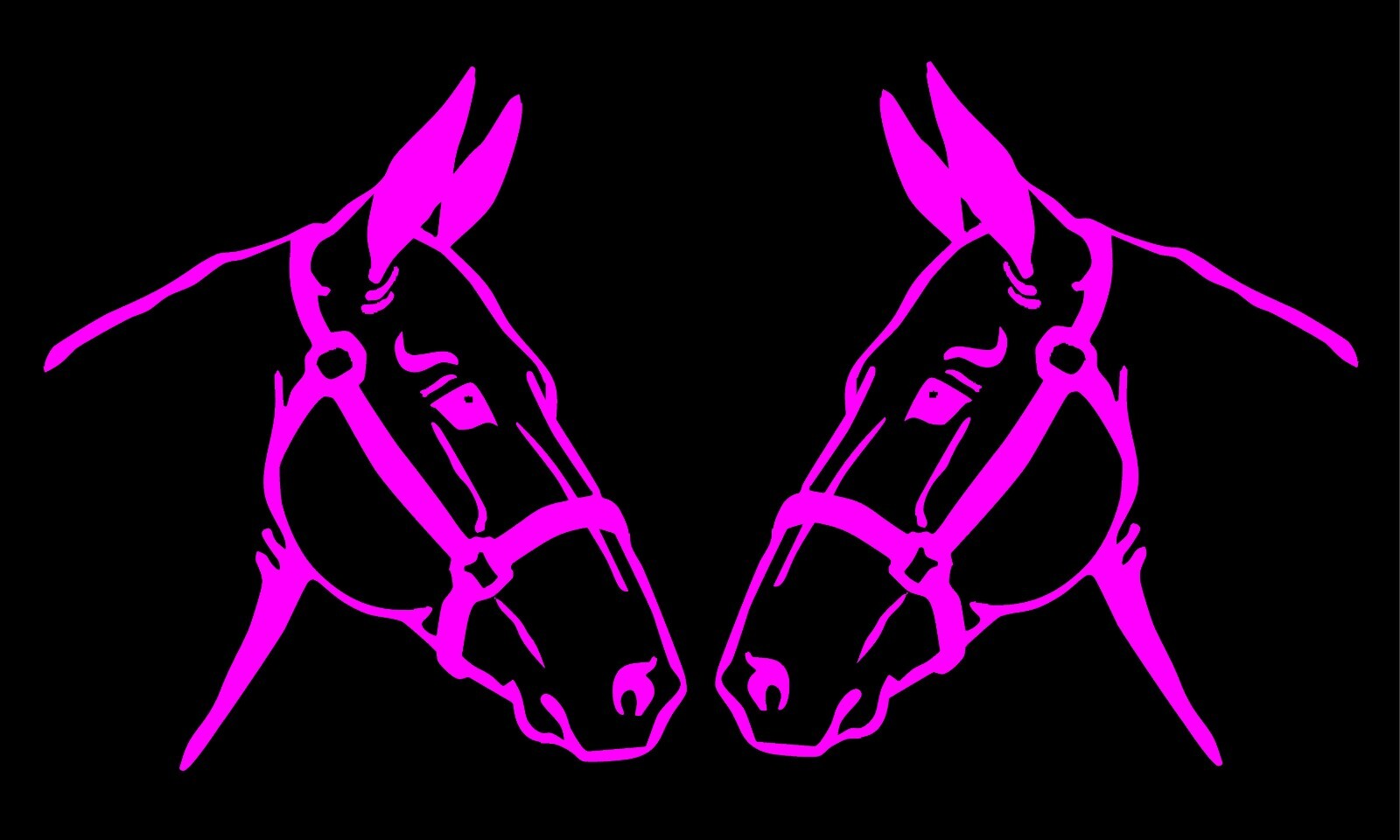 Mule Decals Mirrored Image Set Donkey equestrian horse trailer vinyl car decal