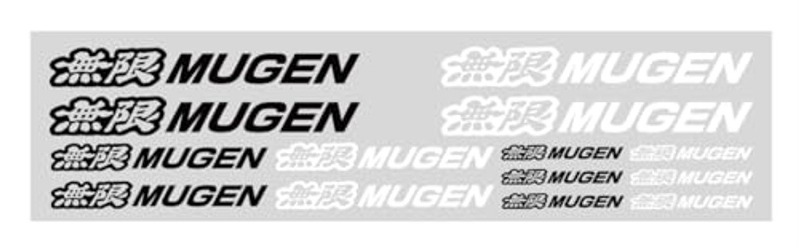 Genuine Mugen Sticker Decal Set BLK/WHT 3.25', 2.25', 1.25' – 14 PCs