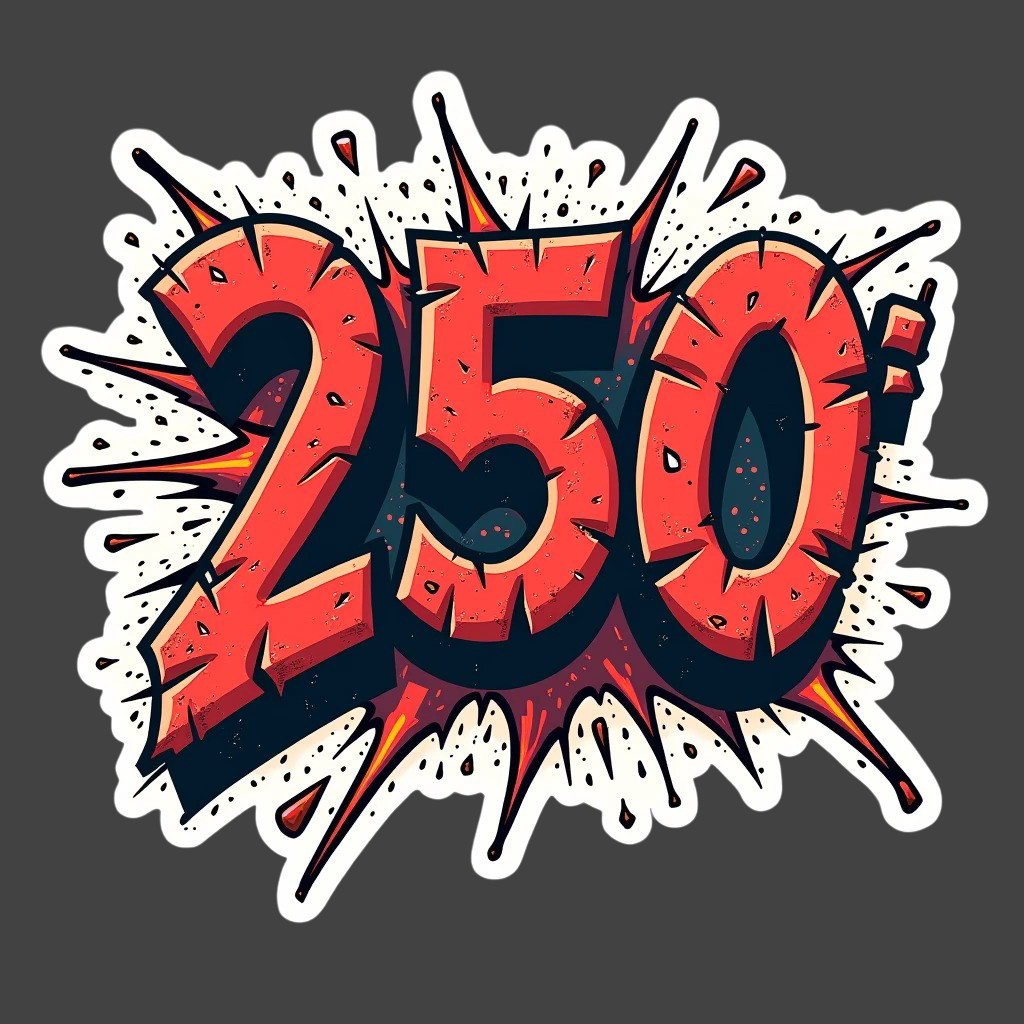 250 Years Sticker Vinyl Decal Patriotic USA Burst Graphic Independence 2026