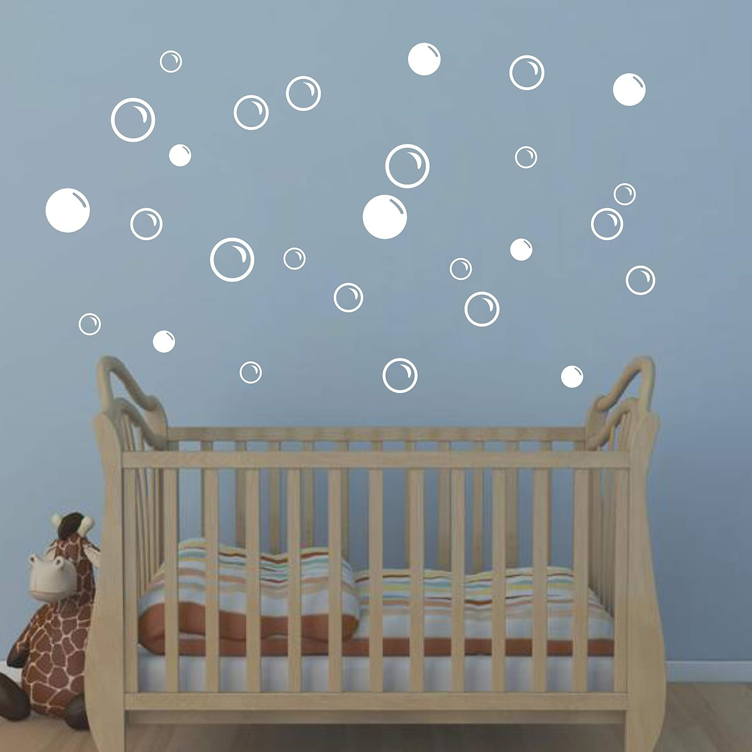 90 Large Soap Bubbles Wall Decals for Bathroom, Bedroom, and Nursery