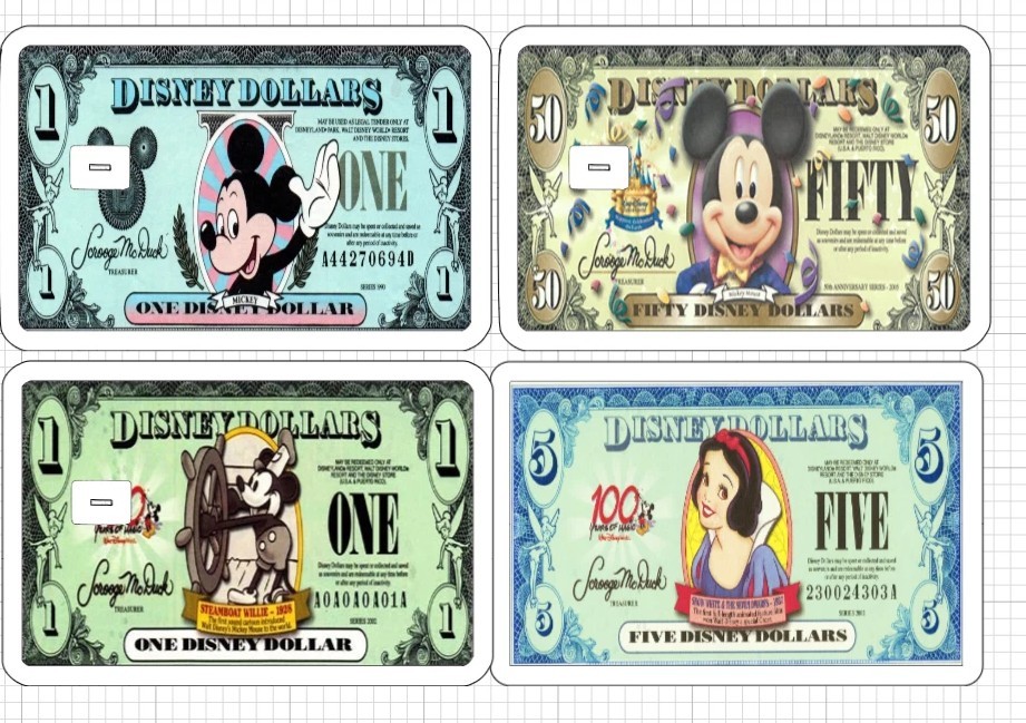 18 Options Disney Dollars Credit Debit Card Skins Disneyland Mickey Mouse Donald