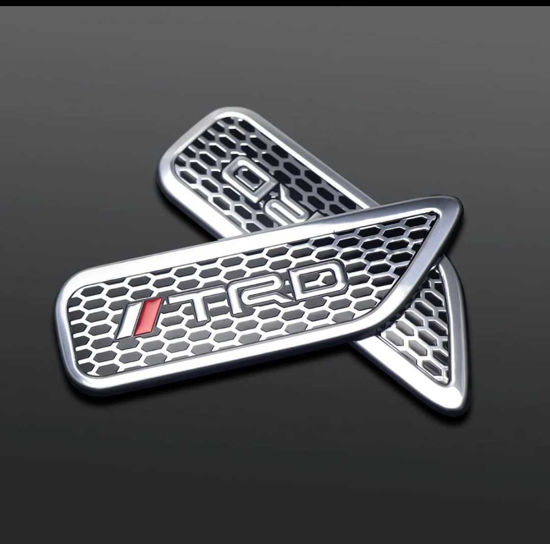 2 Pcs TRD Emblem Wings Decor Auto Car Fender Badge Car Body Side Stickers