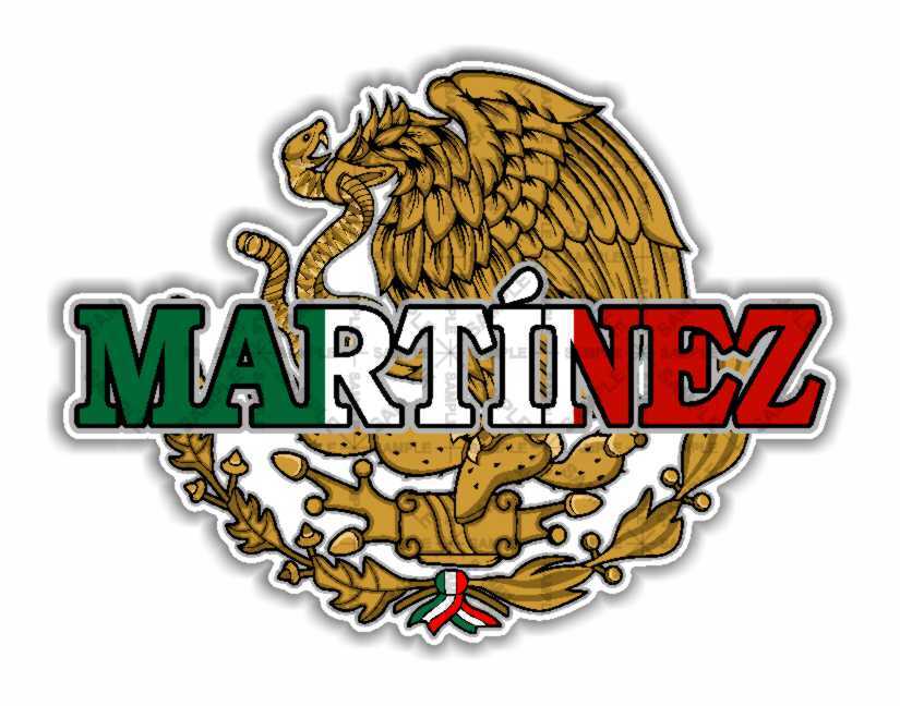 Martinez Mexico Last Name Apellido Surname Precision Cut Decal