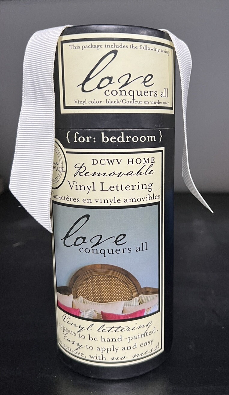 Removable Vinyl Black Lettering For Walls “Love Conquers All” DCWV Home