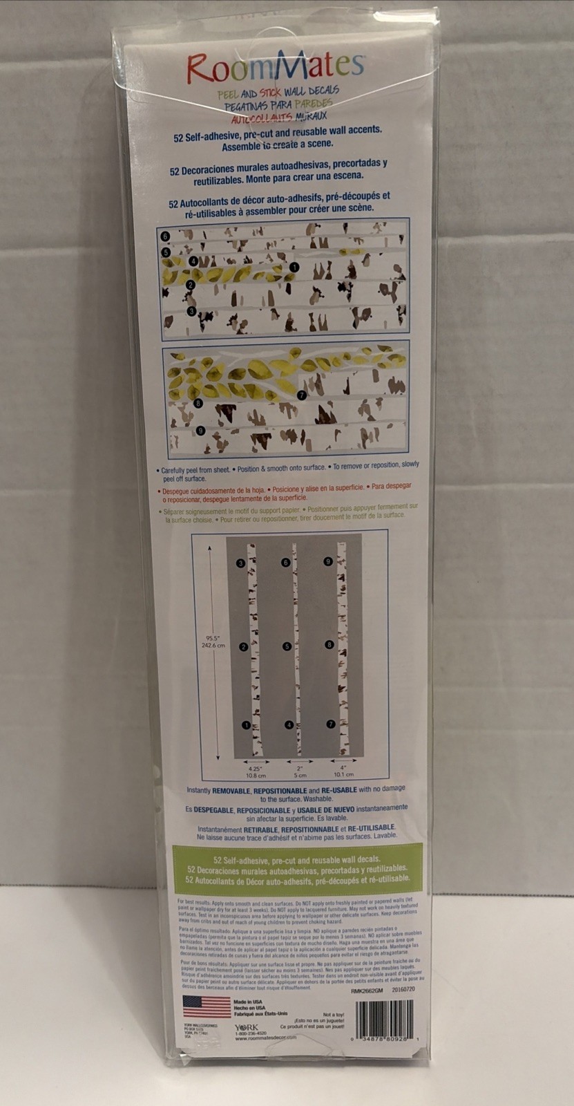 RoomMates RMK2662GM Birch Trees XL Giant Wall Decals 52pc Sealed Discontinued