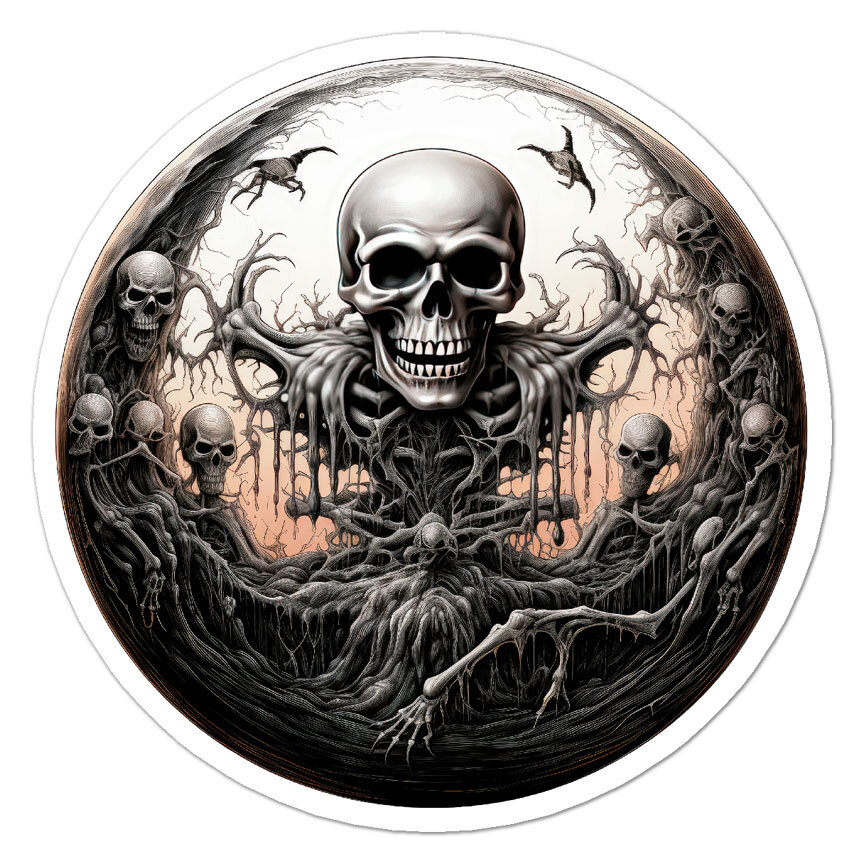 Skeleton Skulls Monster, Vinyl Decal Sticker, Indoor Outdoor, 3 Sizes, #11158