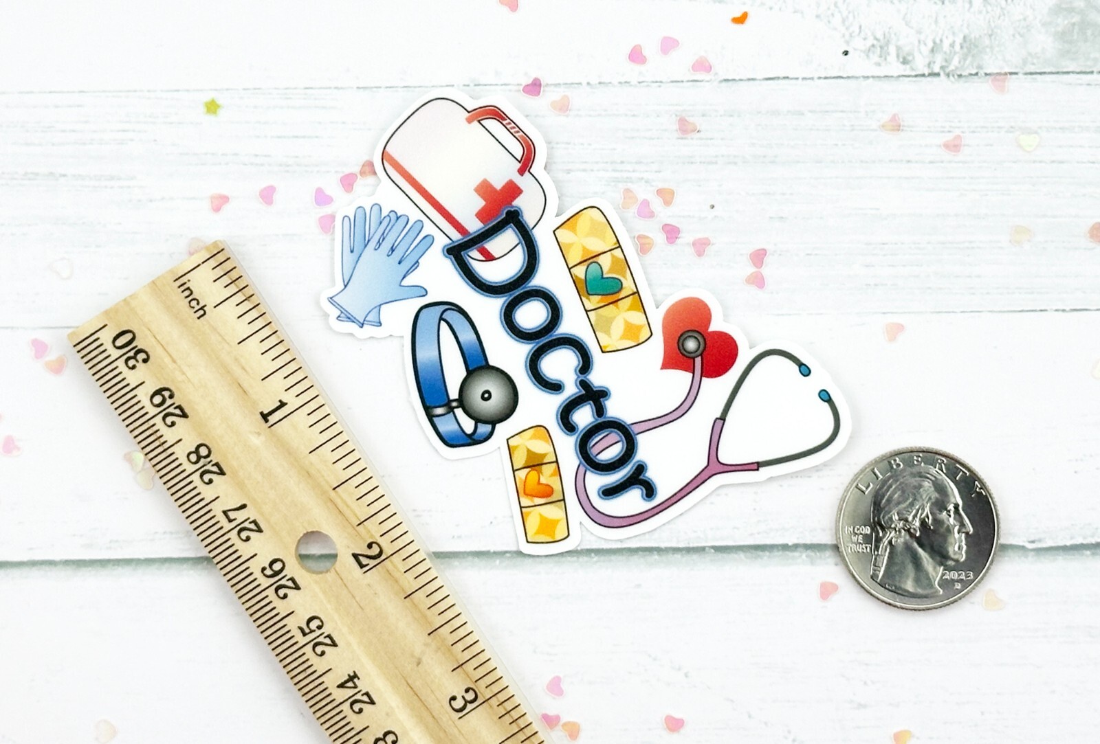 Doctor Sticker Medical Water Bottle Vinyl Decal Matte Finish 3 Inch Wide