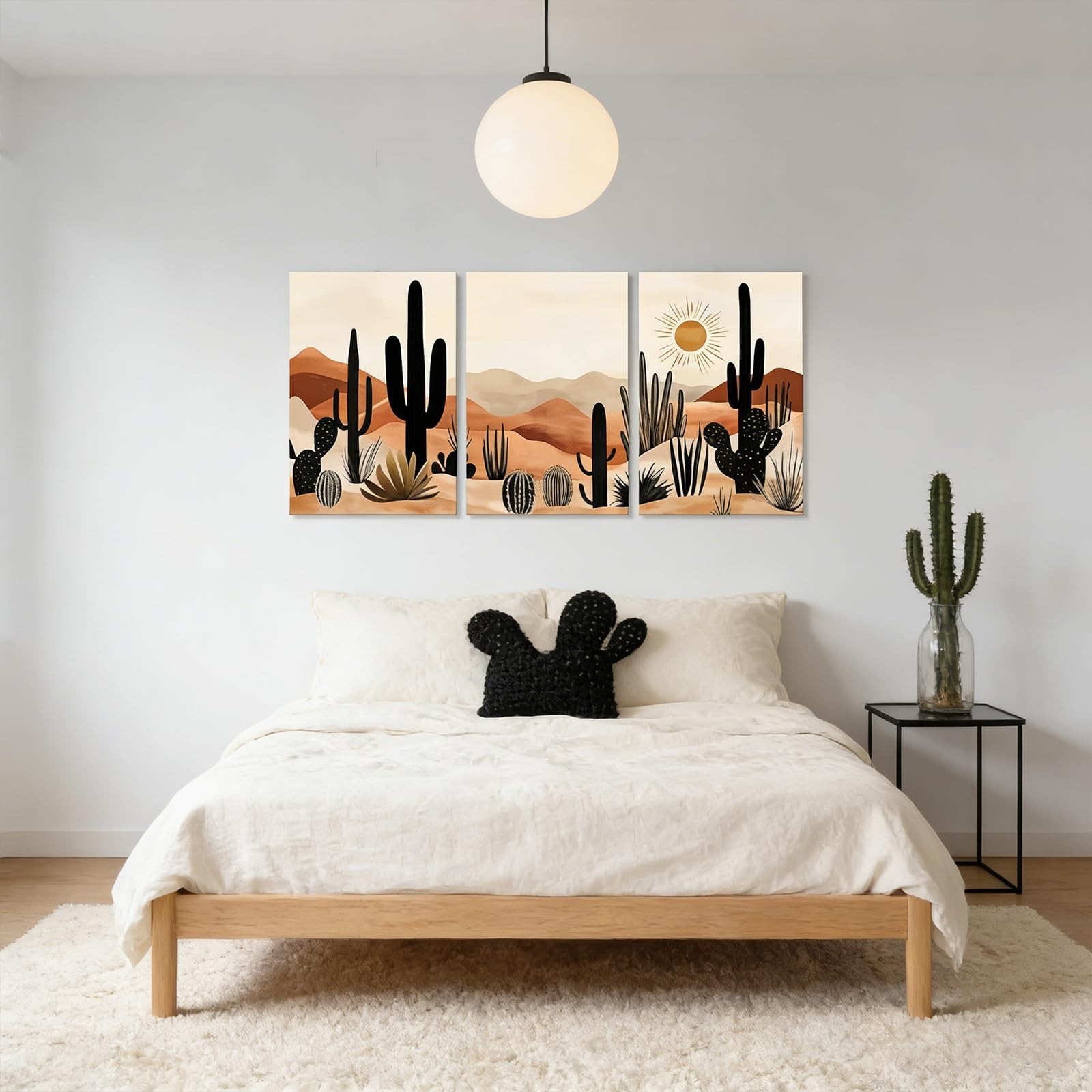 BWCWVGBN Cactus Canvas Wall Art Set of 3 Desert Plants Posters Wall Decor Mid…