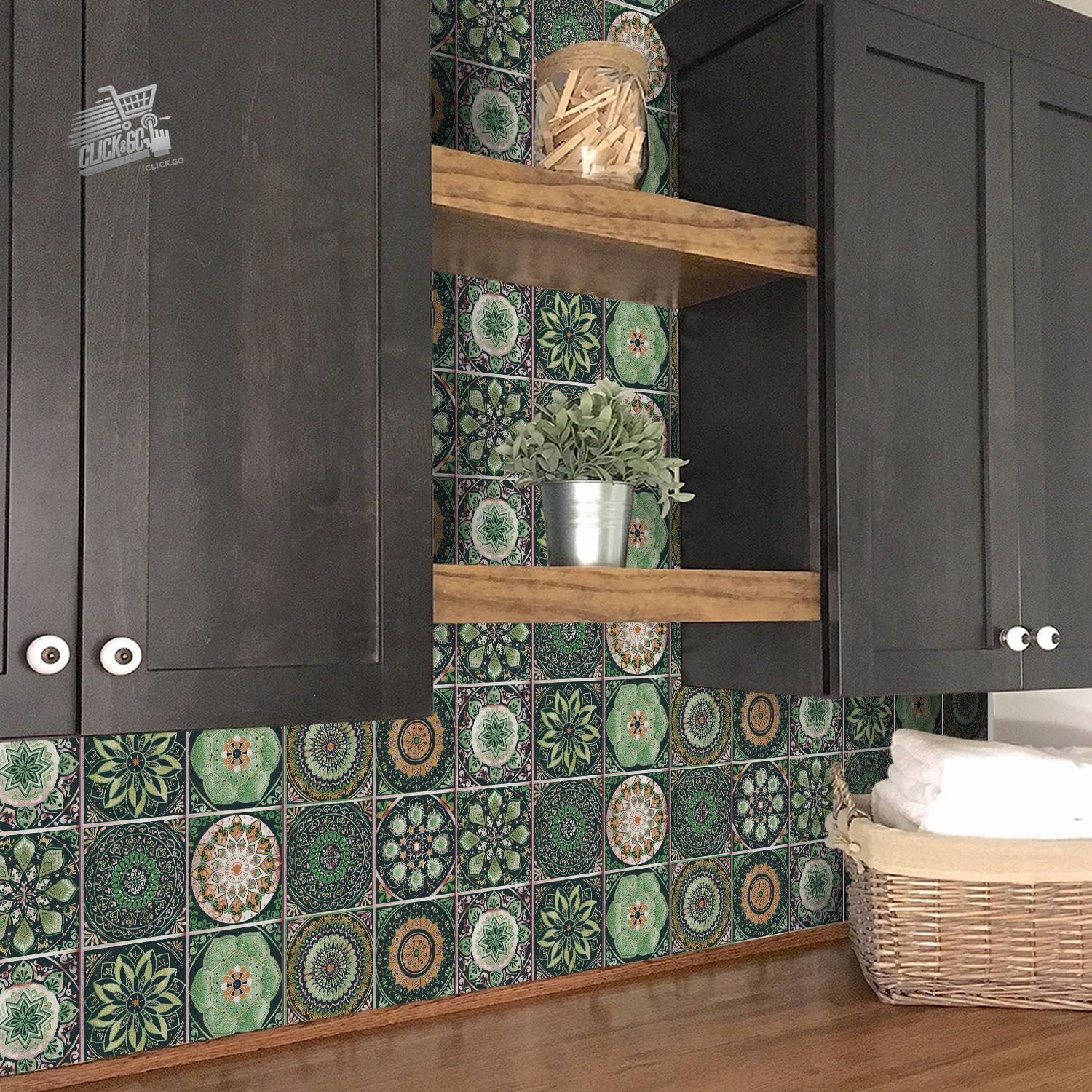 Set of 24 PVC Wall Tile Stickers – for Kitchen, Wardrobe, Furniture,