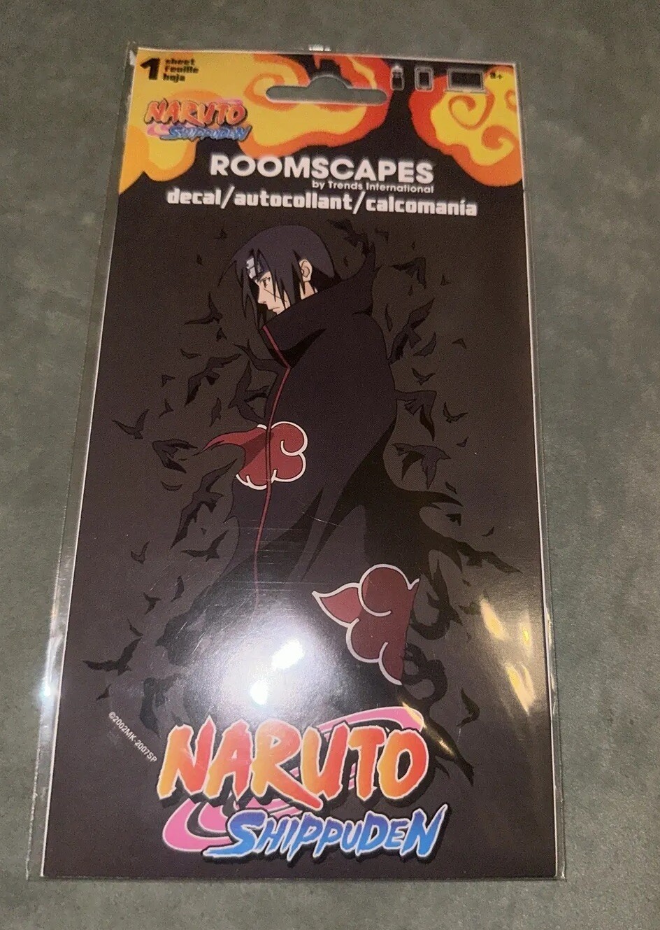Naruto Shippuden Car Window Decal Sticker 3.5in x 6in. New In Packaging. 1 Pg