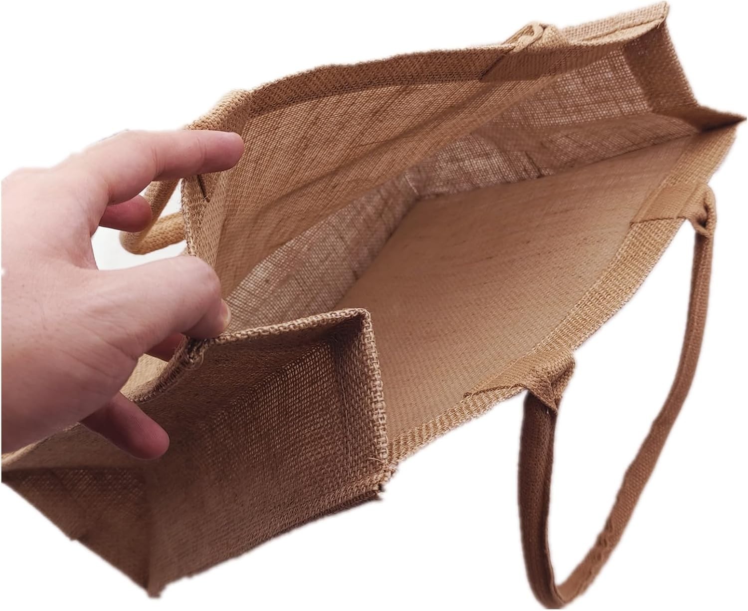 6 Pack Jute Tote Bag Reusable, Burlap Beach Bags with Sturdy Rounded Handles,…