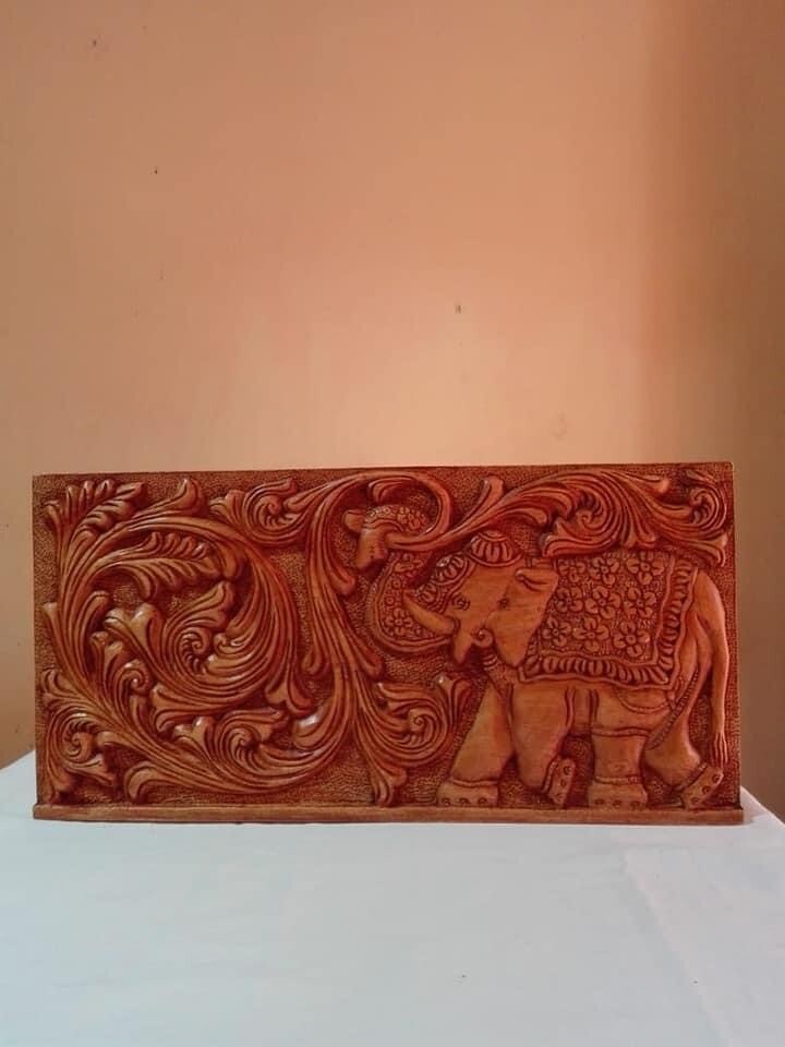 Luxury Wood Carving Wall Art Creative Design Carved Framed Home Decor