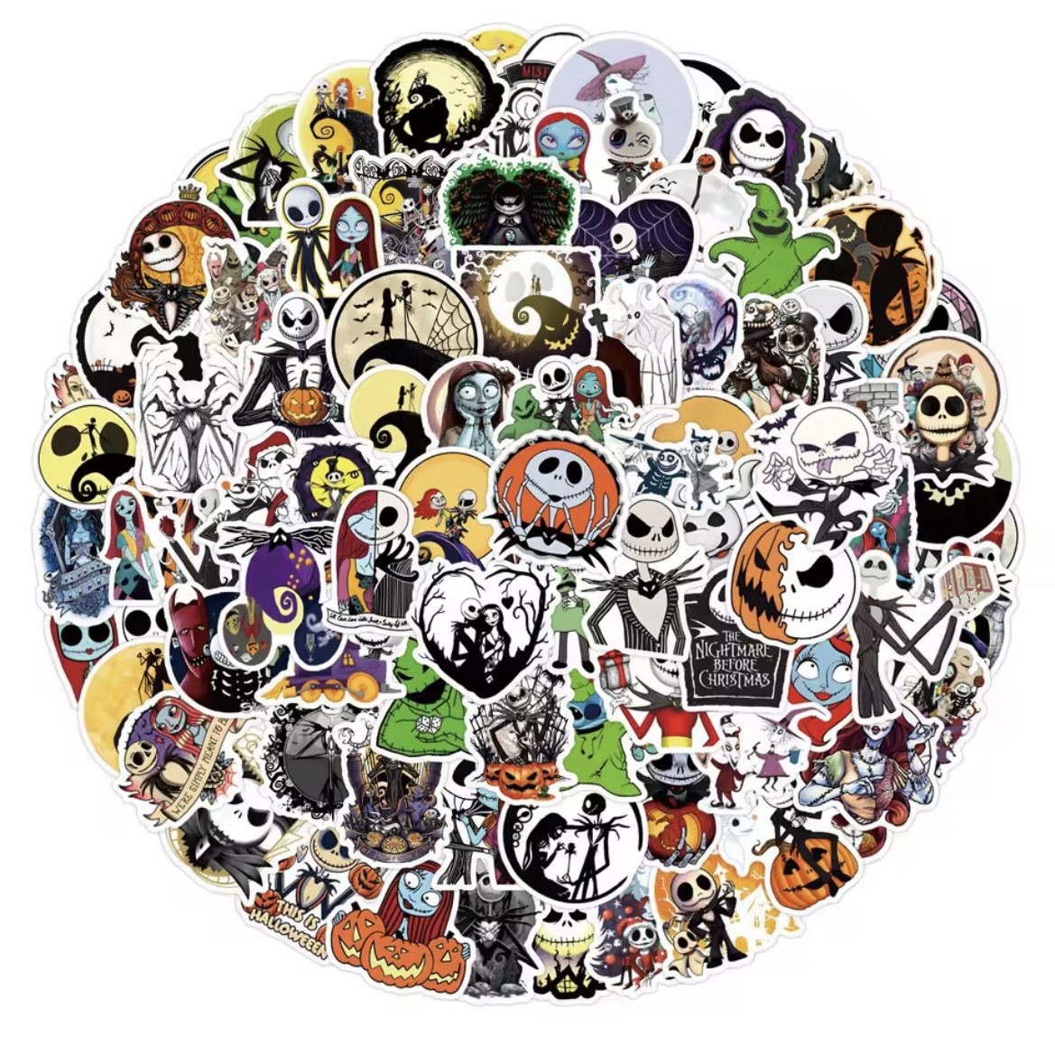 Stickers Nightmare Before 50pk Randomly Christmas Mixed Sally Jack Sticker Boogi