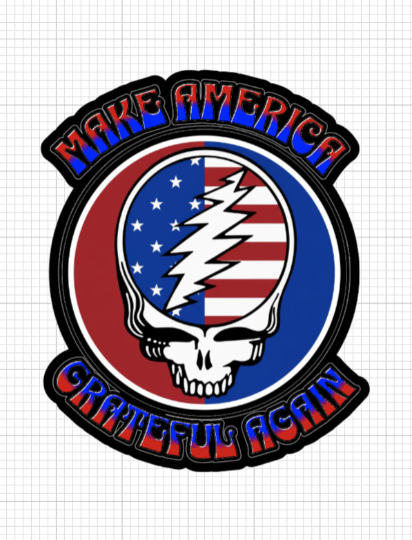 (2) Make America Grateful Again Sticker Grateful Dead Stealie Flag Vinyl Decal