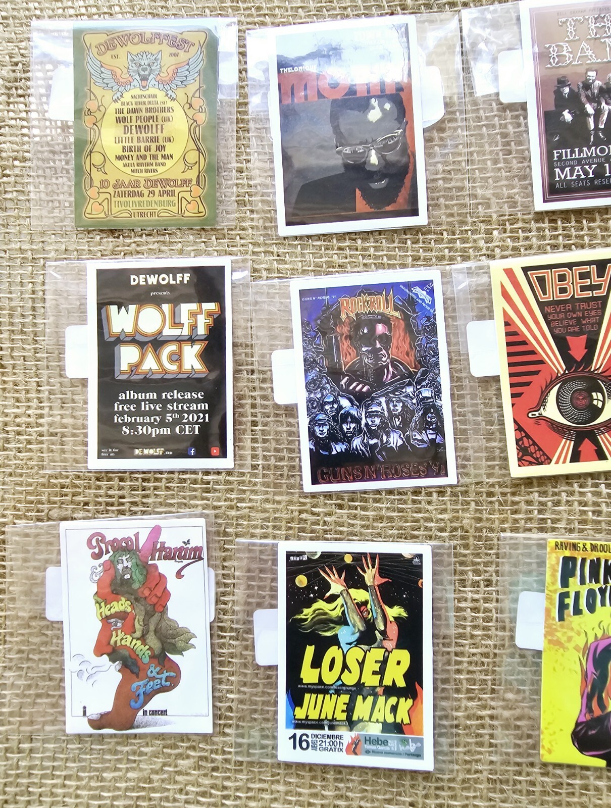 Rock N Roll Classic Band Waterproof Stickers 2.5"+, 15 Pc Pink Floyd, Jimi Hendr
