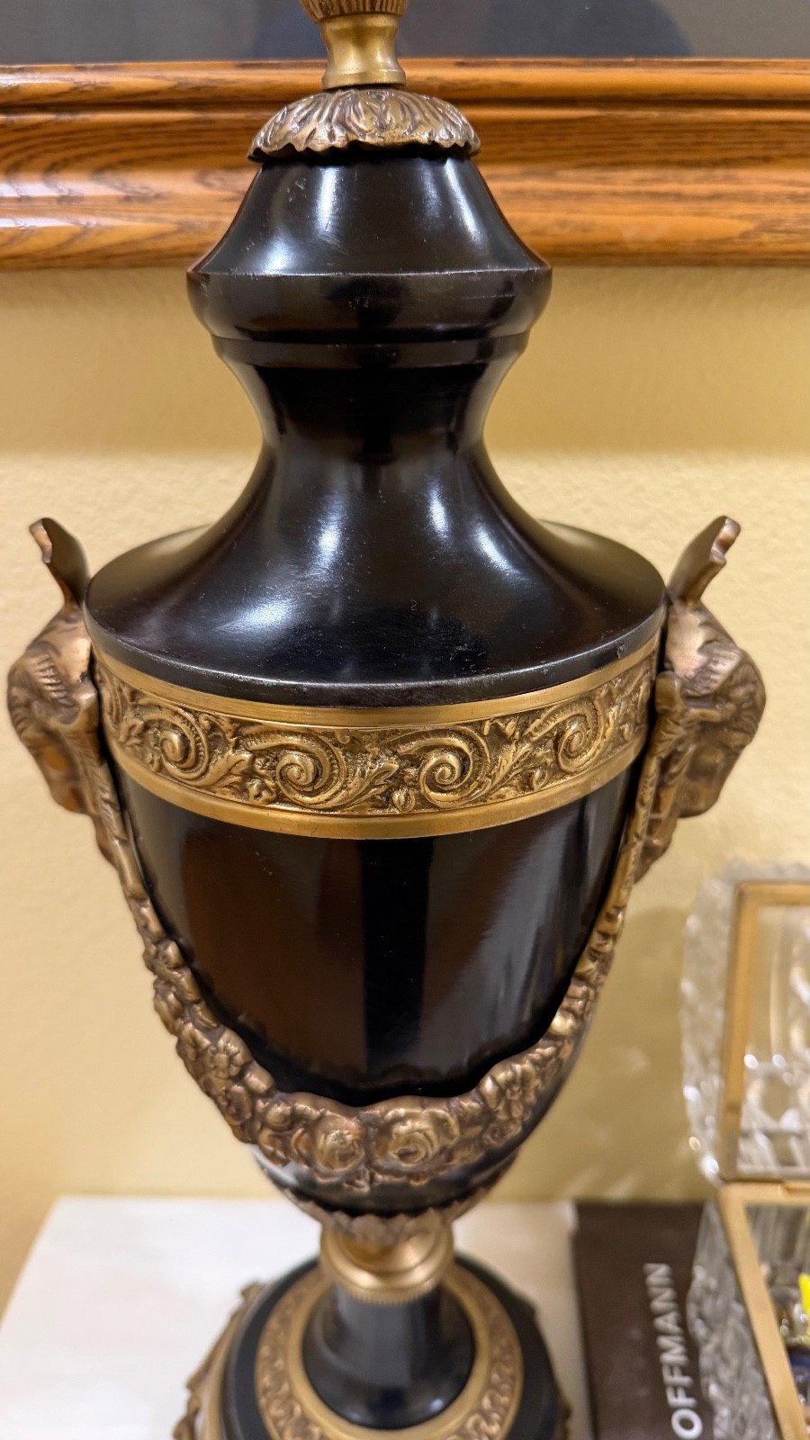 PAIR OF FRENCH LOUIS XVI RAM HEAD BRONZE URNS:MAITLAND SMITH