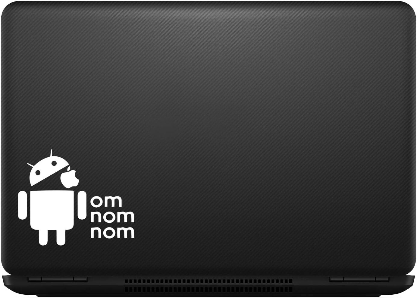 – Android Eating Apple Nom Nom Nom Sticker Decal Notebook Car Laptop 6" (White)