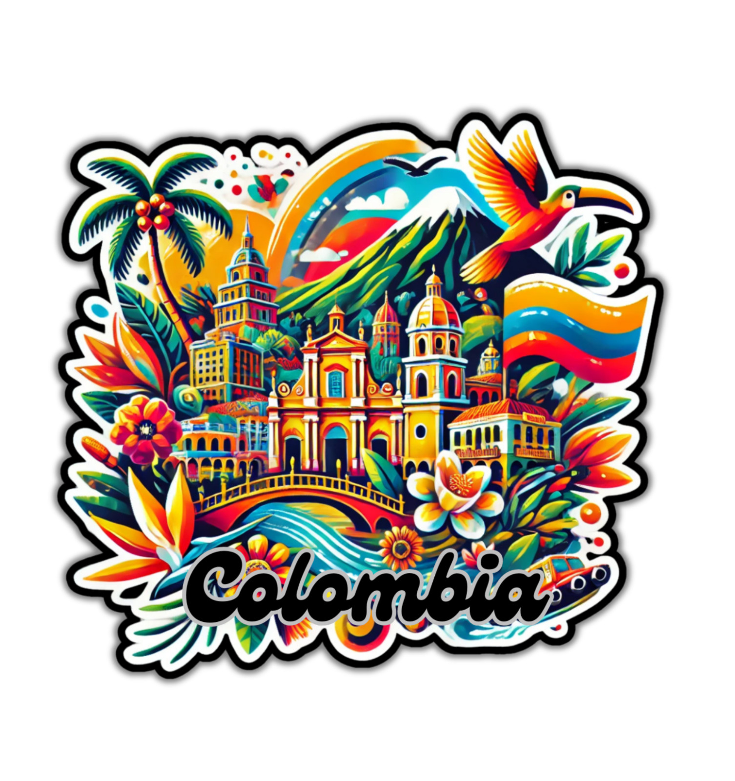 Colombia Fridge Magnet or Laptop Sticker