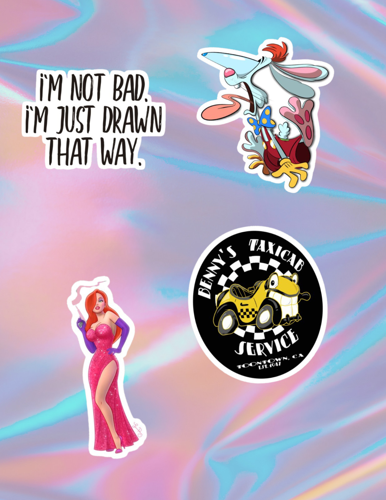 Roger Rabbit 80's Movie 4pc Stickers Pack