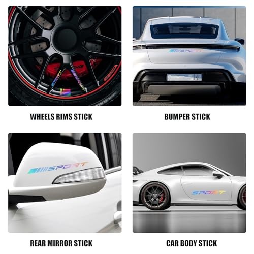 16PCS Wheel Rim Decal Sticker for 18-21 Inch Wheels, Reflective Car Stickers