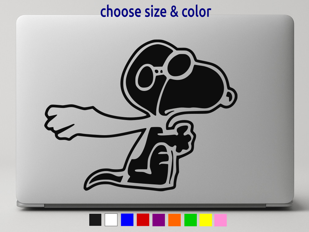 SNOOPY AVIATOR Peanuts Vinyl Decal Wall Car Window Sticker CHOOSE SIZE COLOR