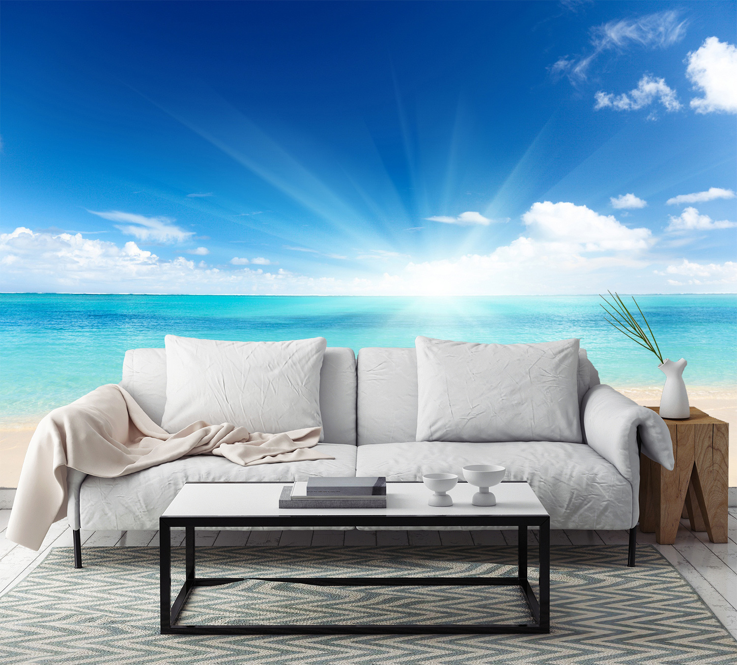 3D Blue sky, beach 334 Wall Paper Wall Print Decal Wall Deco Indoor wall Murals