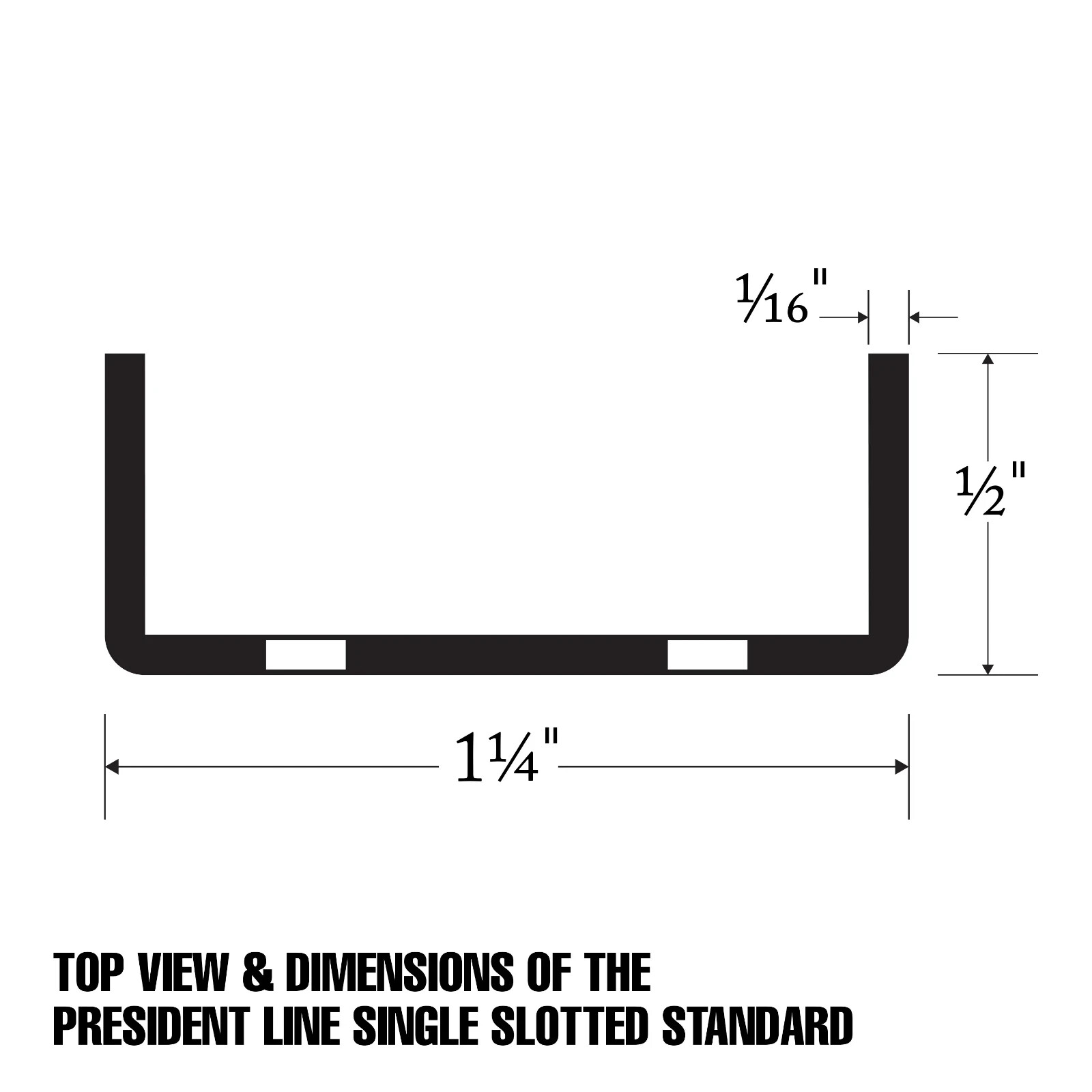 48" Medium Double Slot w/ 1/2" Slots on 1" Centers Econoco SS20/48 (Pack of 10)