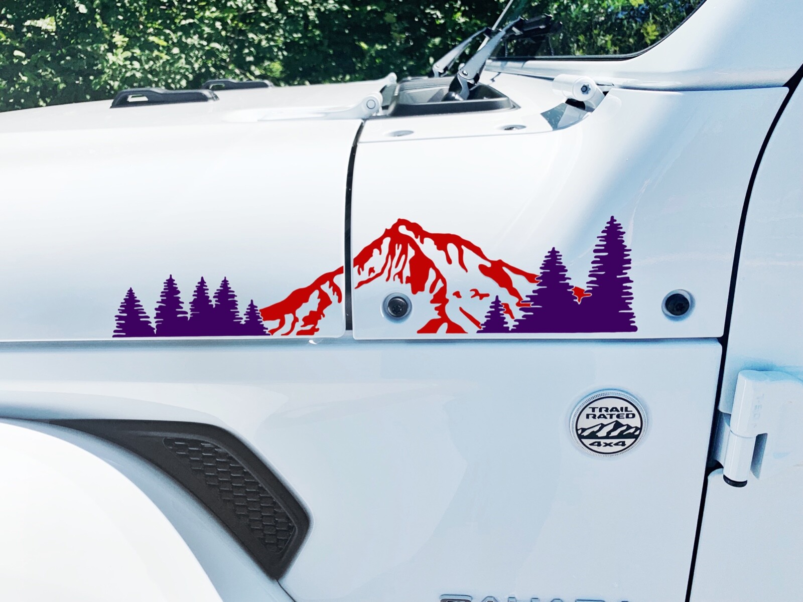 Mountain and Trees 2 Color Decal for Hood Jeep Wrangler JL & Gladiator JT 2018+