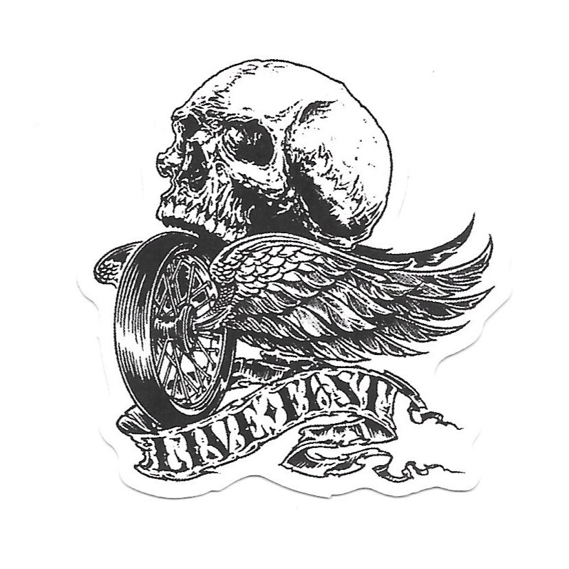 Live Fast Winged Skull Vinyl Sticker Die Cut Decal Biker Motorcycle Moto Art