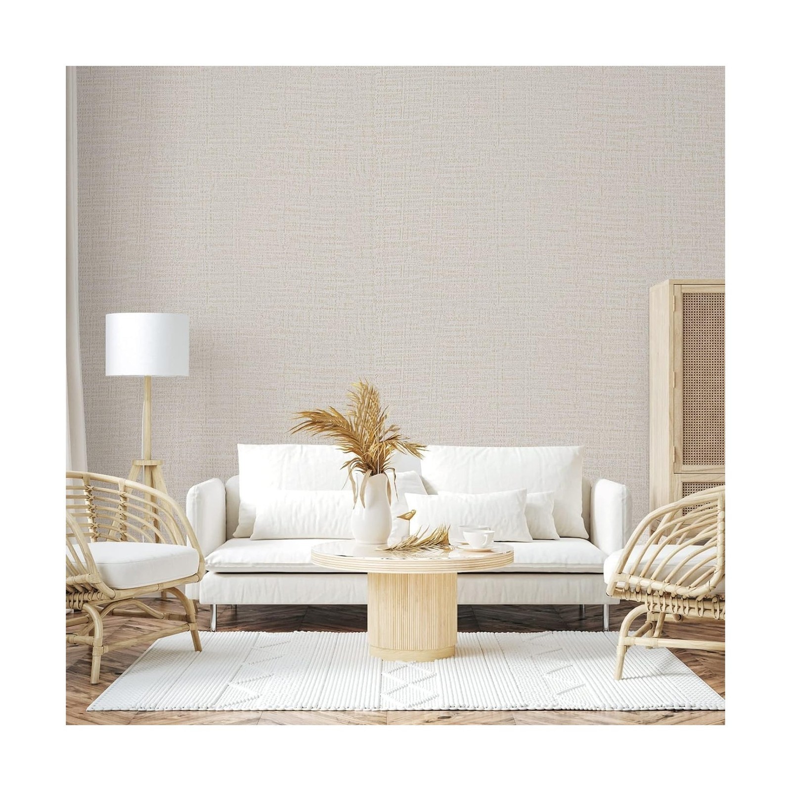 TANONE Contact Paper Peel and Stick (15.8 in X 118 in), Grasscloth Wallpaper …