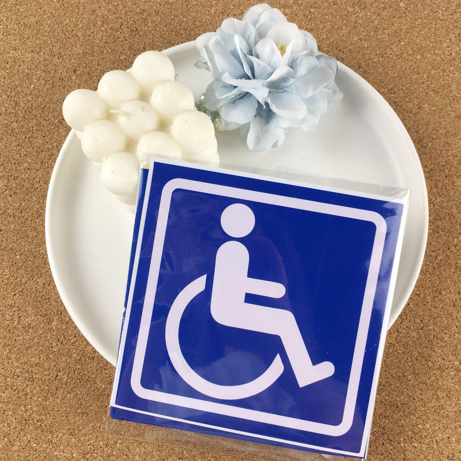 Handicap Sticker 4 Pieces 4.72 X 4.72in Waterproof Self-Adhesive Auto